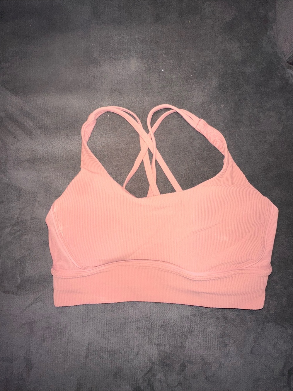 lululemon athletica Pink Ribbed Strappy Sports Bra